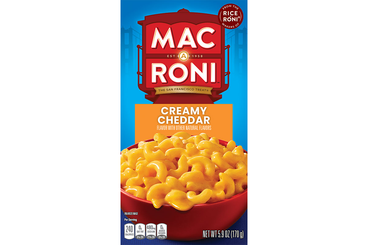 Mac A Roni by Rice A Roni. 