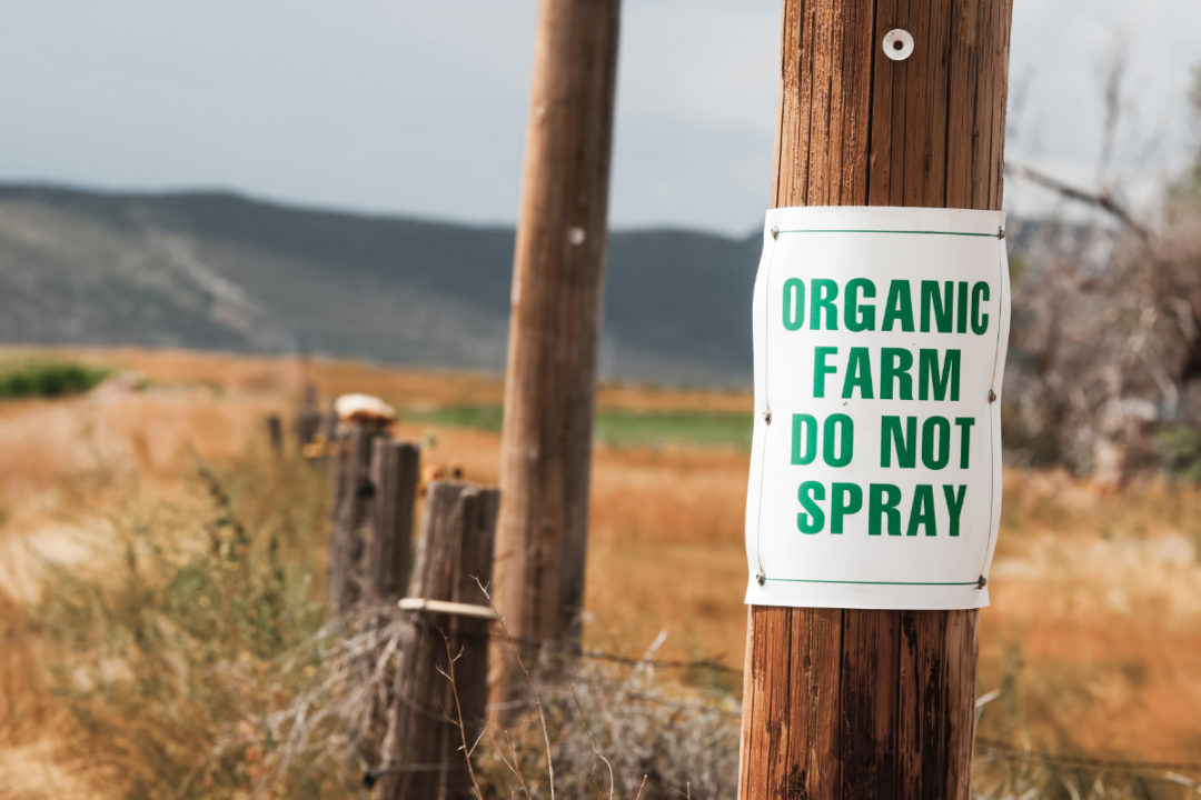 Organic farm sign