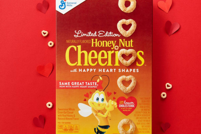 Cheerio's happy heart from general mills
