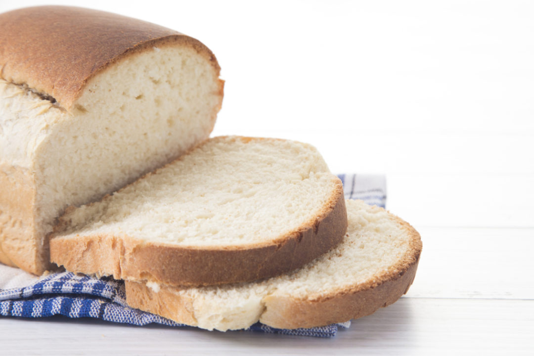 Sliced white bread loaf
