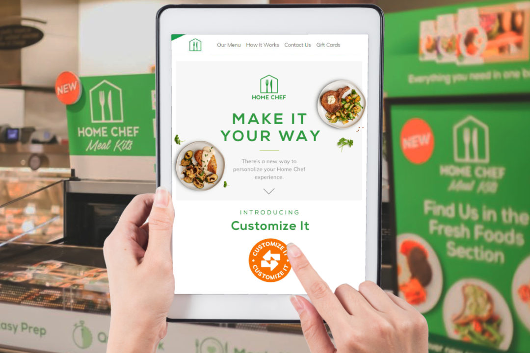 Home Chef customizable meal kits, Kroger