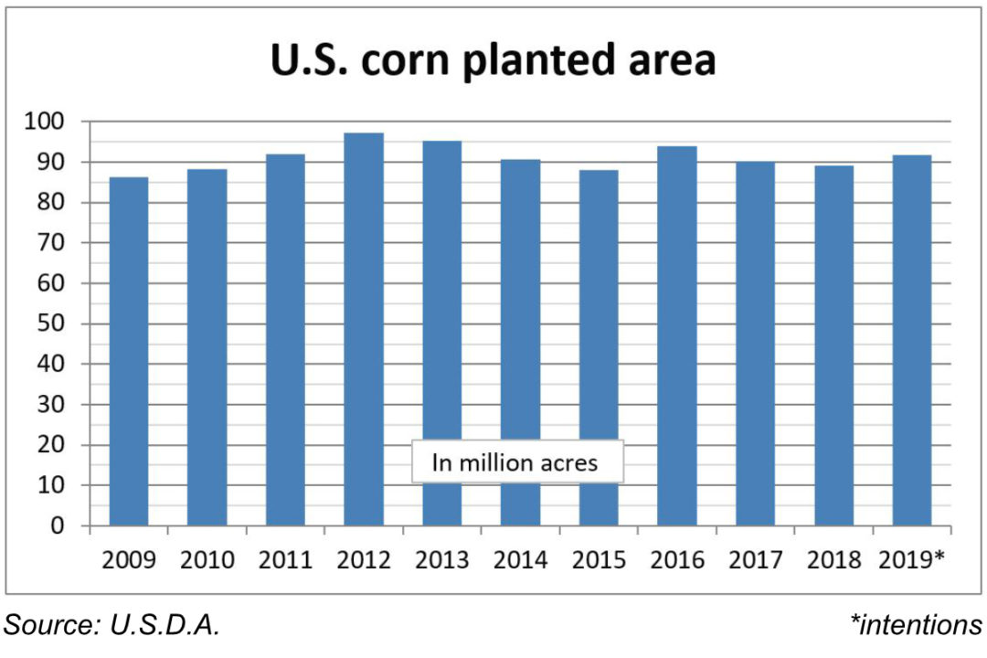 U.S. corn planted area chart