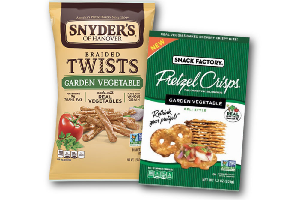 Snyder's of Hanover and Snack Factory Pretzel Crisps garden vegetable pretzels, Campbell Soup
