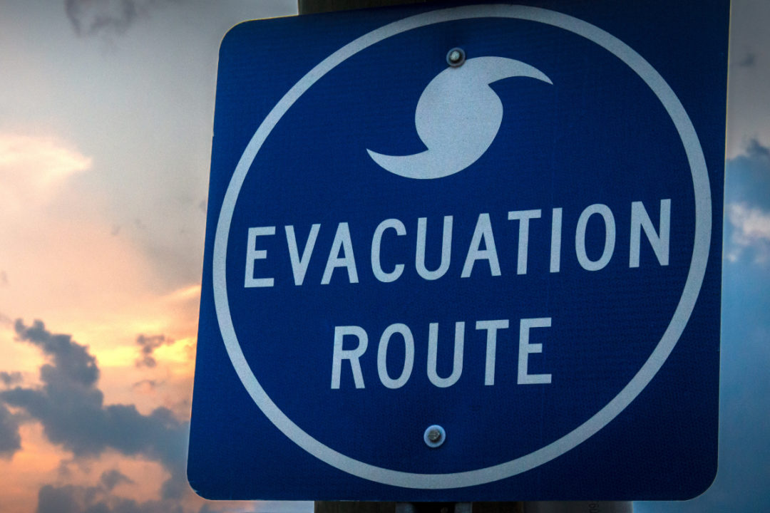 mandatory evacuation sign hurricane Dorian Port Wentworth