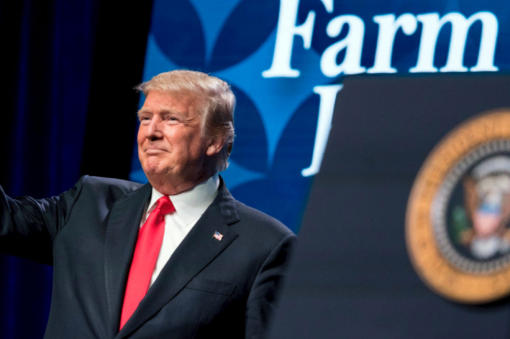 Trump at rally talking about farm policy
