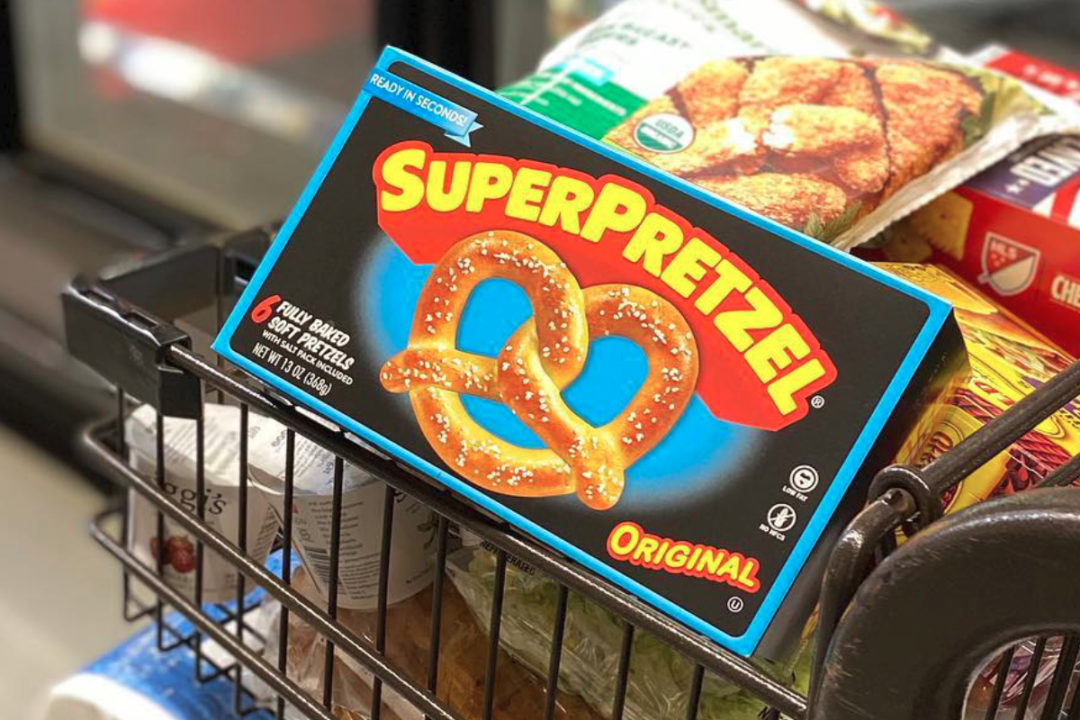 Superpretzel in grocery cart