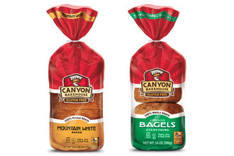 Canyon Bakehouse Mountain White bread and Canyon Bakehouse Everything bagels