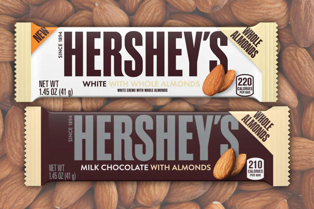 Hershey's chocolate bars with whole almonds