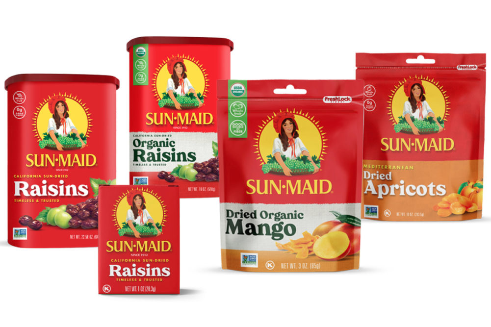 Sun-Maid Growers of California new logo and packaging