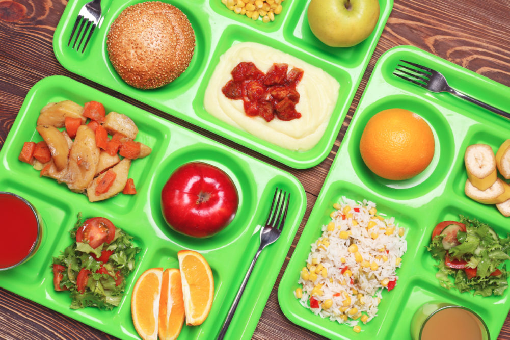 School lunch trays