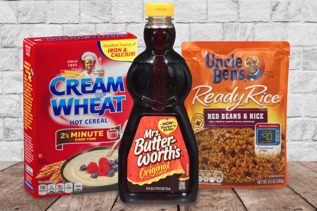 Cream of Wheat, Mrs. Butterworth's and Uncle Ben's packaging