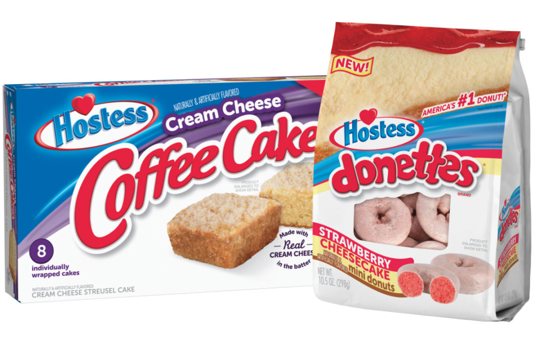 Hostess strawberry cheesecake flavored Donettes and cream cheese Coffee Cakes