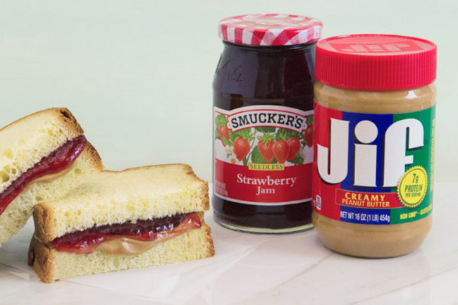 Smucker's jam and Jif peanut butter