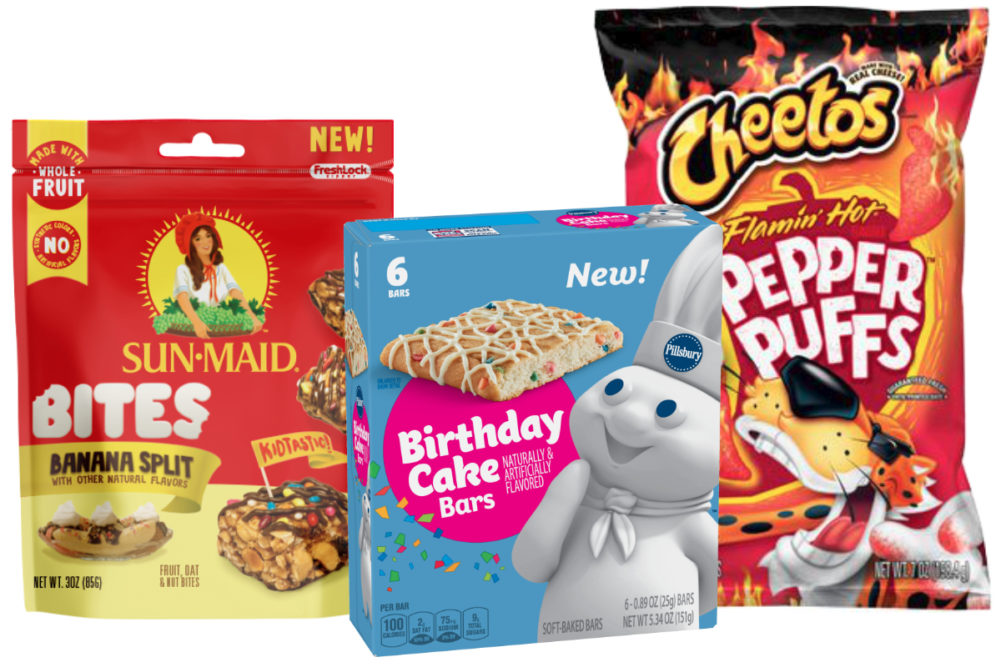 New products from General Mills, PepsiCo and Sun-Maid