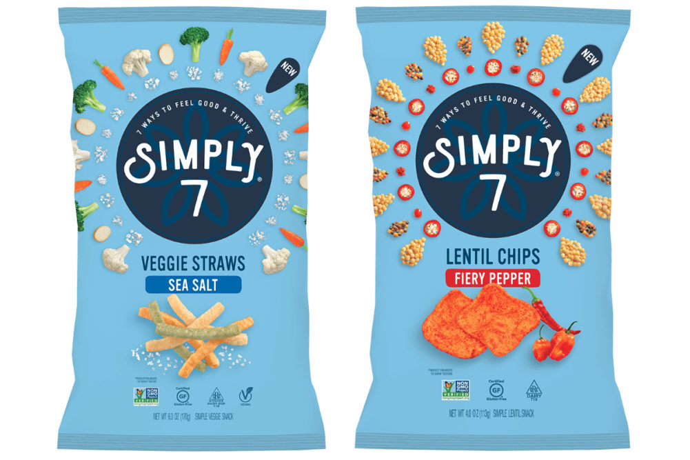 Simply 7 Snacks Sea Salt Veggie Straws and Fiery Pepper Lentil Chips