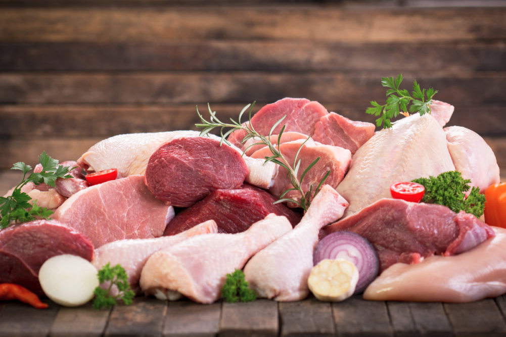 Various cuts of meat and poultry