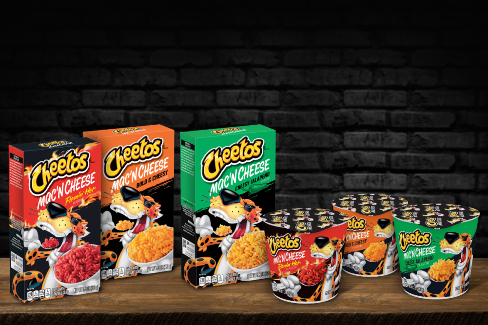 Cheetos Mac N' Cheese single boxes and cups