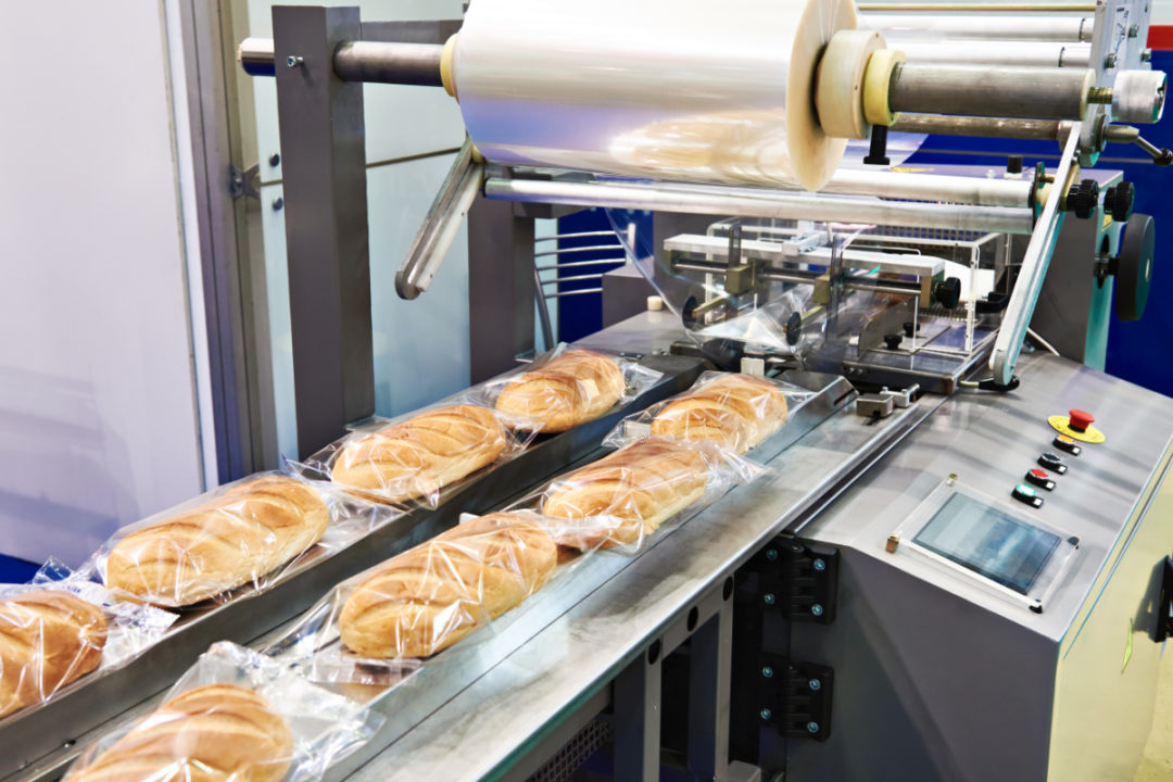 Bread packaging line