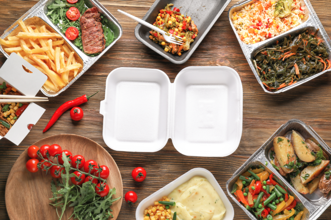 different types of food in delivery containers