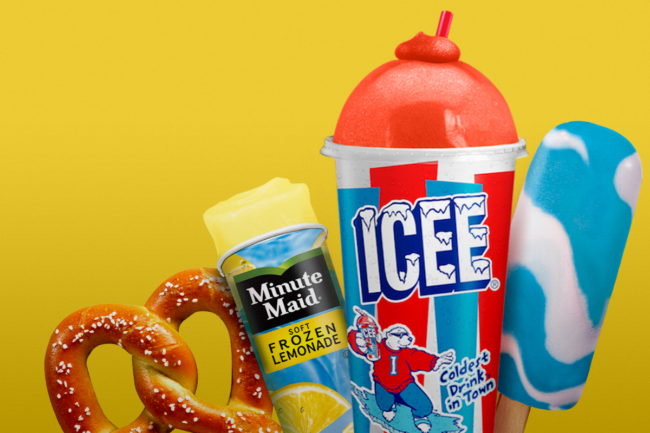 J&J Snack Foods' pretzel, Icee beverage and Minute Maid popsicle