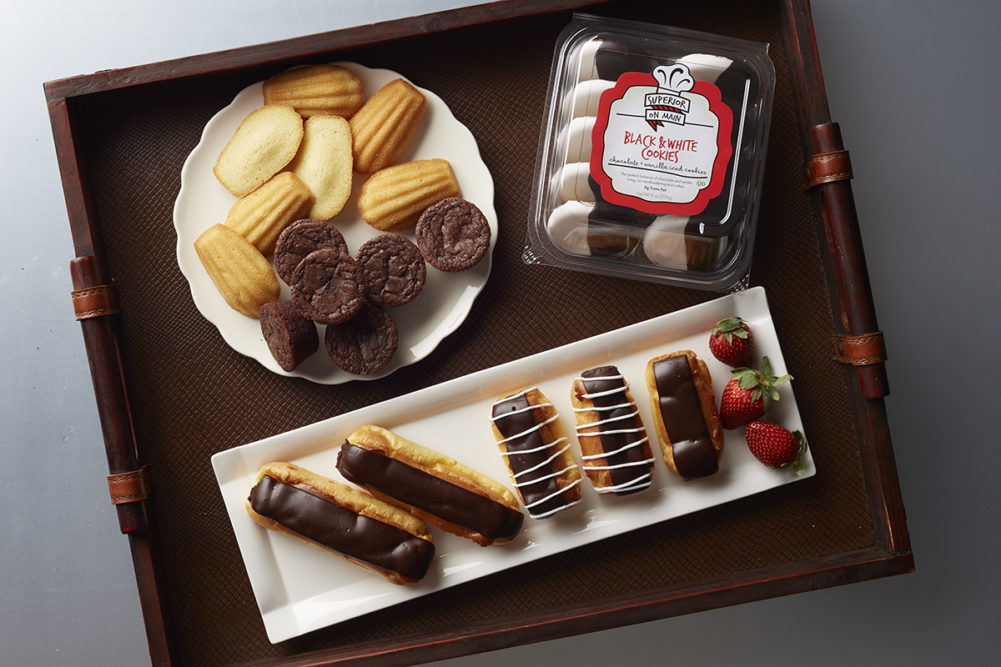 Superior on Main branded eclairs, brownies, madeleines and cookies