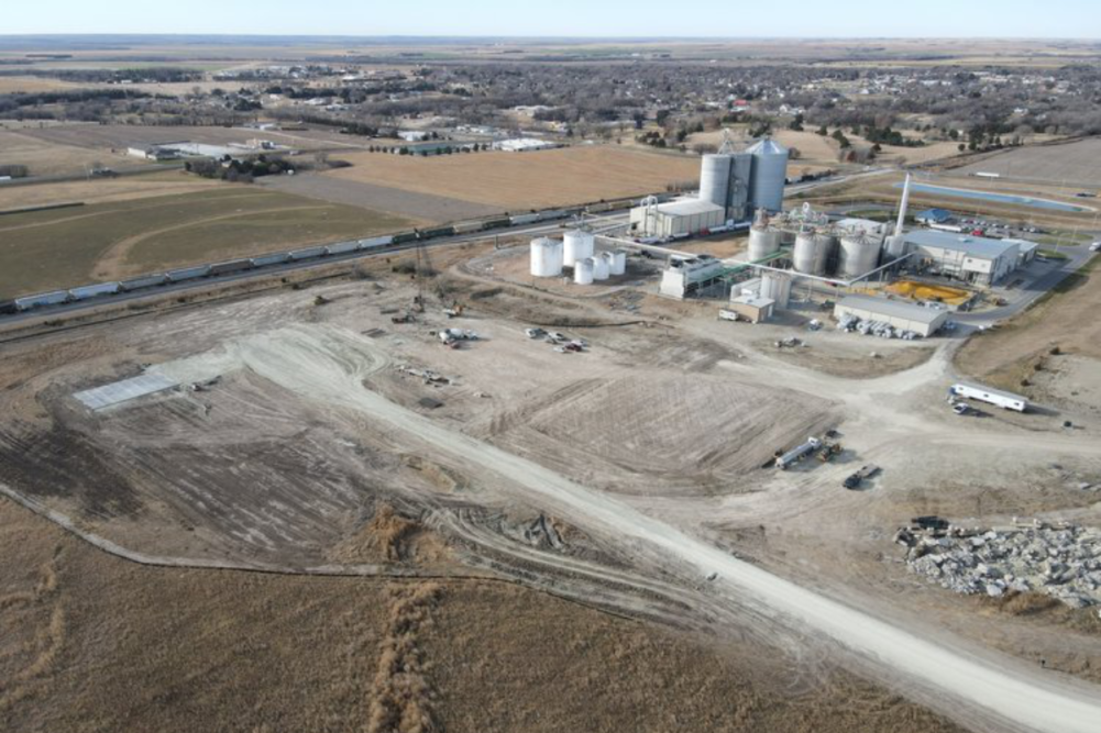 Aerial view of Summit Sustainable Ingredients' wheat protein plant in Phillipsburg, Kan.