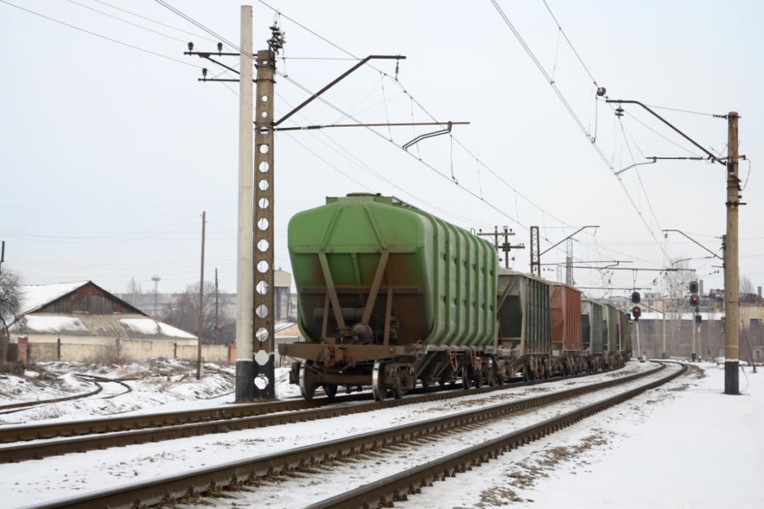 railroad on a cold winter day