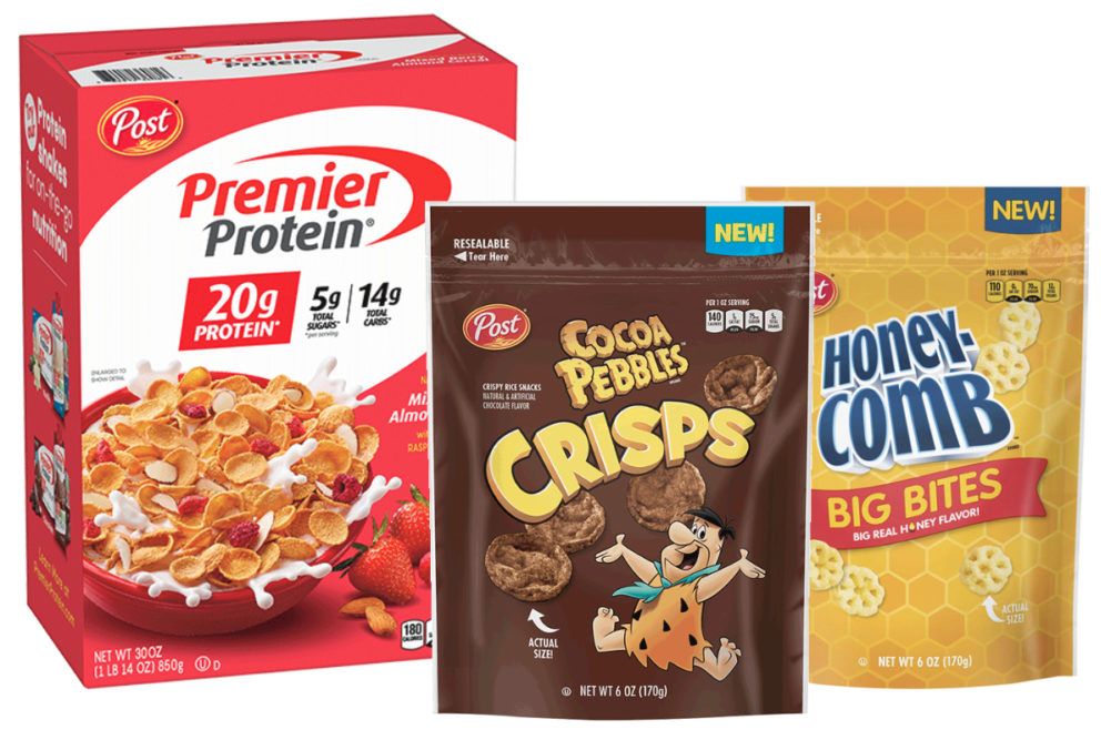 Premier Protein Cereal and Post Cereal Snacks