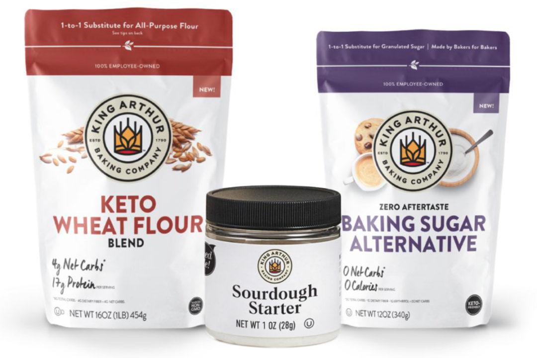 King Arthur Baking Co. sourdough starter, baking sugar alternative and keto flour