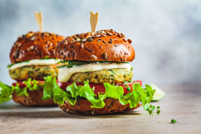 Plant-based burger made with savory ingredients from Innova Flavors