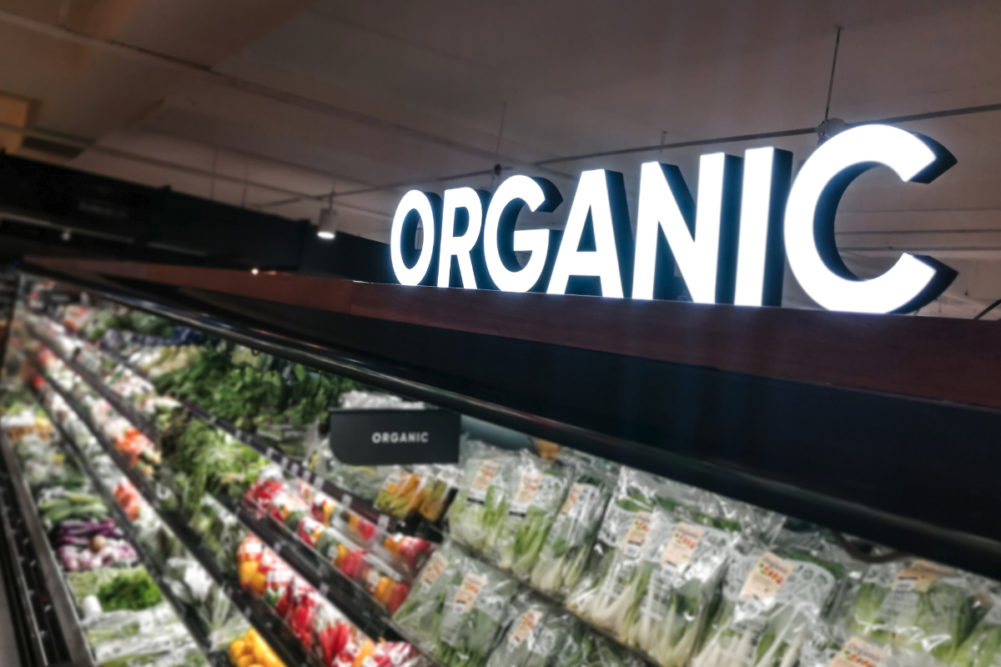 Organic produce section.