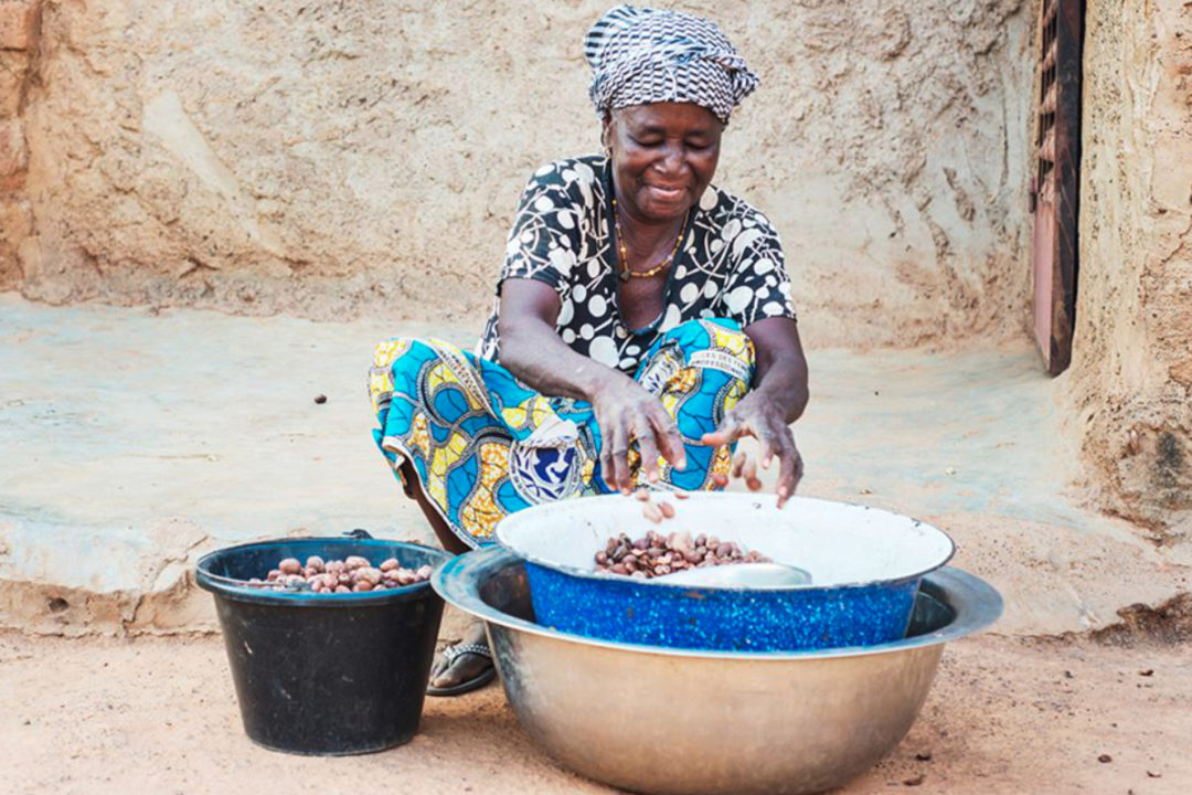 Woman shea worker in Ghana