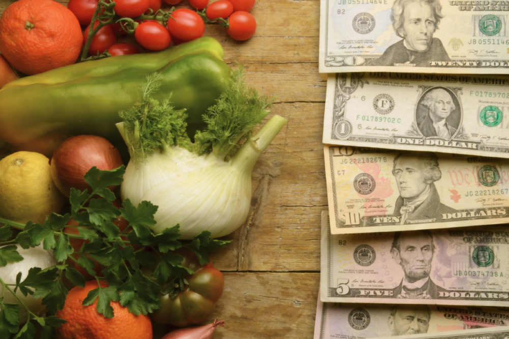 Healthy food and money
