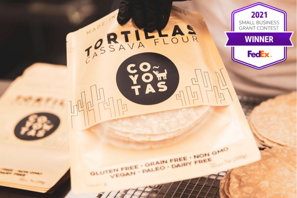 Coyotas tortillas and FedEx Small Business Grant Contest logo