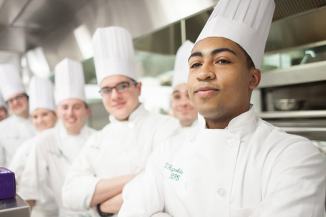 Culinary Institute students in test kitchen