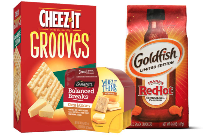 Cheez-It, Sargento and Goldfish crackers