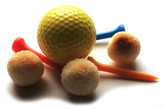 Golf balls and donut holes