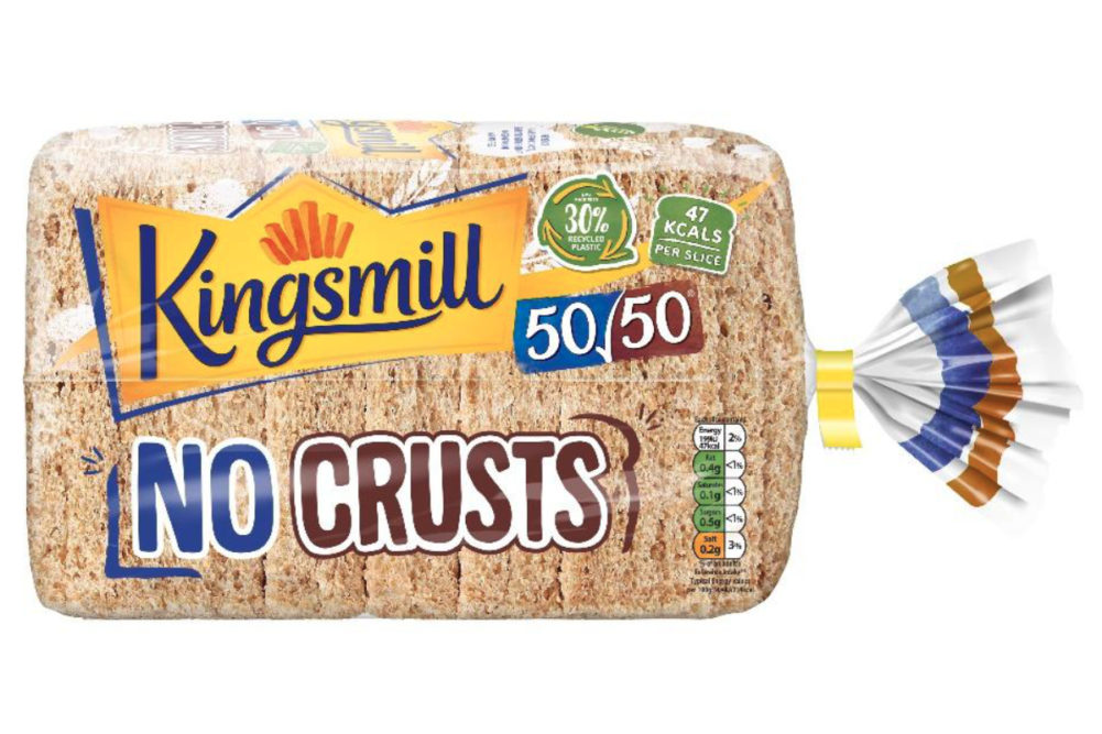 Kingsmill No Crusts bread in St. Johns Packaging bags