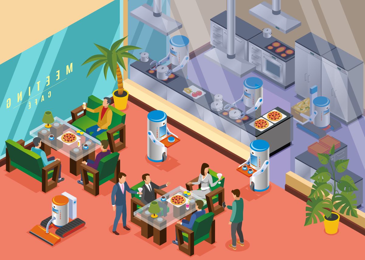 Isometric Robotic Restaurant Concept