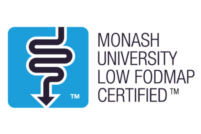 Monash University low FODMAP certified icon