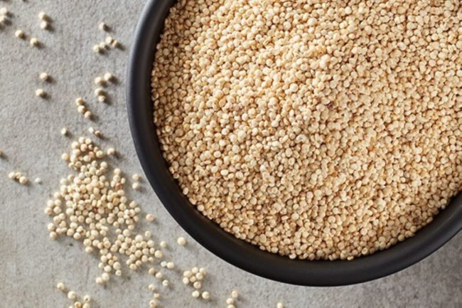 Bowl of white quinoa