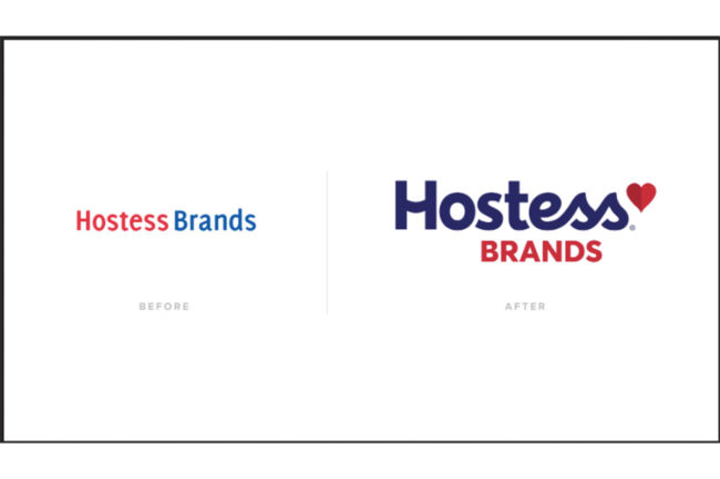 Hostess Brands logo before and after