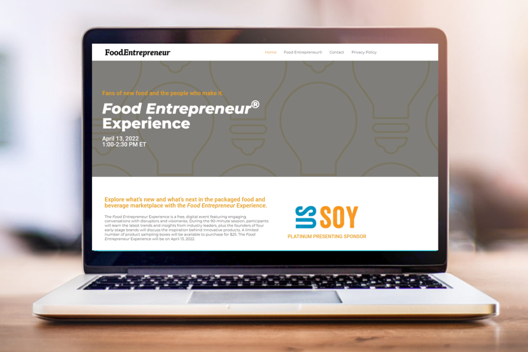 Food Entrepreneur Experience web screen