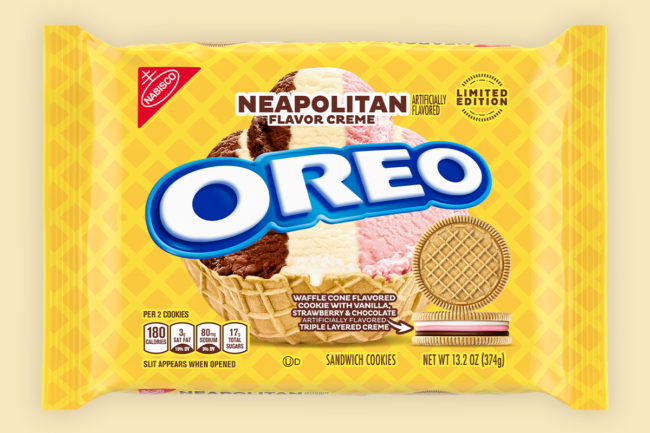 Neapolitan Oreo cookie
