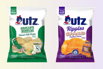 New Utz potato chips, dill pickle, cheddar cheese