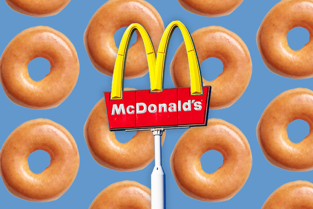 McDonald's sign and Krispy Kreme donuts