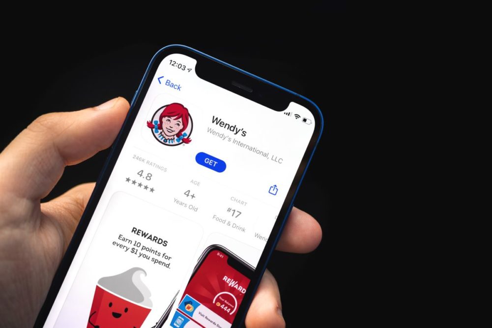 Wendy's ordering app, smart phone, Adobe Stock