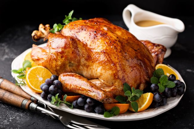 Thanksgiving turkey, fruit, Adobe Stock