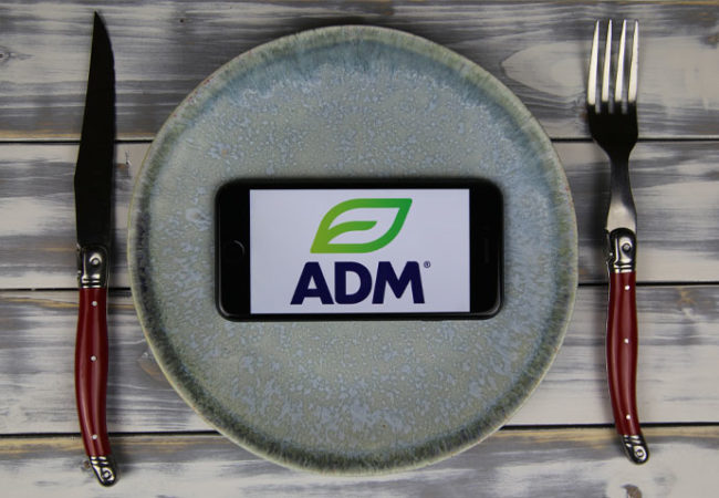 ADM website, smart phone, dinner plate, utensils