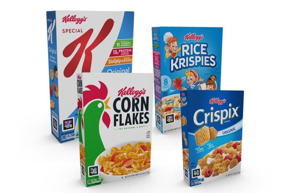 Kellogg Co. cereal with NaviLens packaging